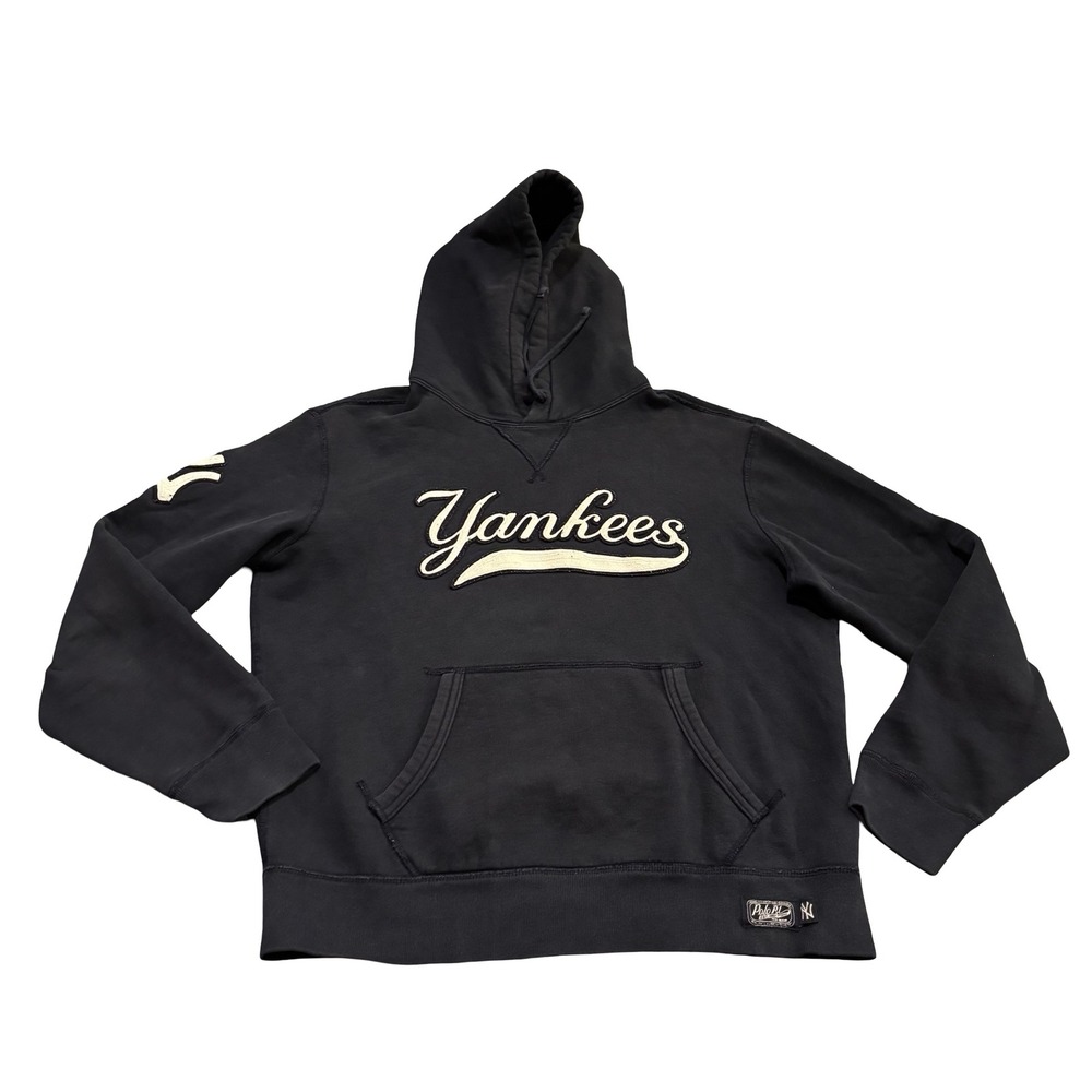 Polo Ralph Lauren x MLB NY Yankees Navy‎ Blue Chenille Patch Hoodie Mens Small